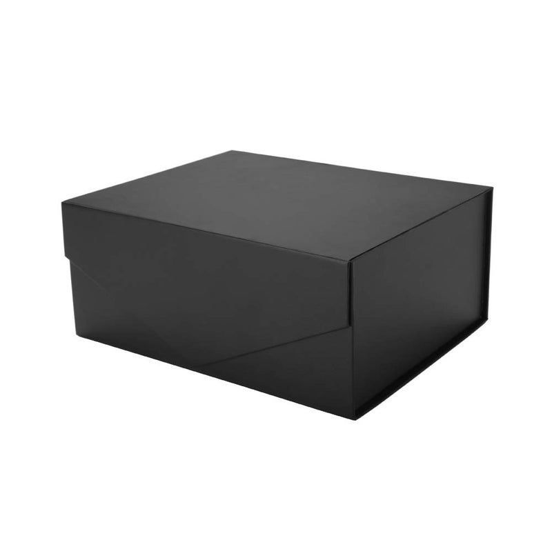 PACKHOME Gift Box 9x6.5x3.8 Inches, Rectangle Collapsible Box with Magnetic Lid for Gift Packaging (Matte Black, Grain Texture) - Image 1